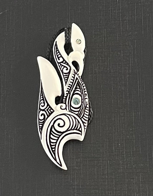 Manaia Hook Pendant - Bone Carving