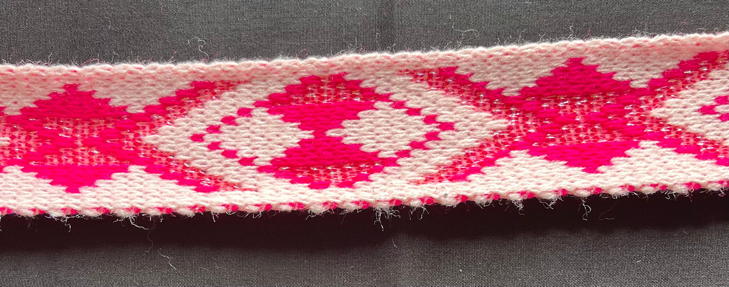 Pale pink with hot pink with pink lurex- Band 2.5inch