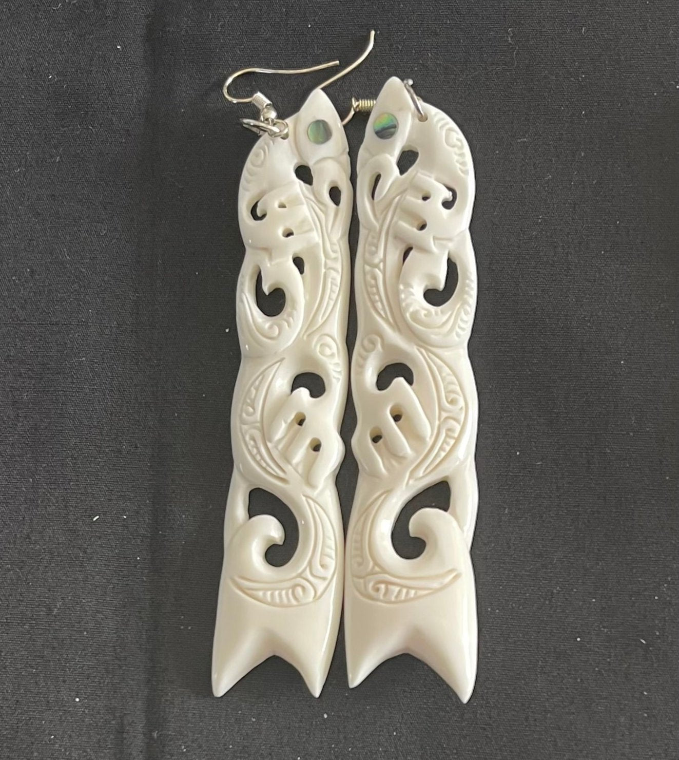 Manaia - Carved Bone Earrings