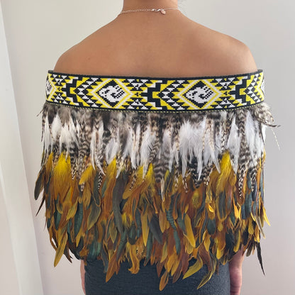 Yellow Maori Half Korowai Cape