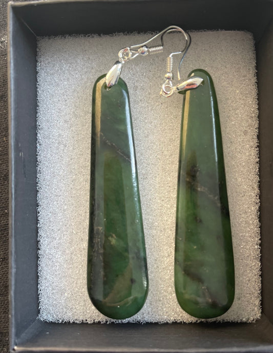 Tear Drop Greenstone Earrings