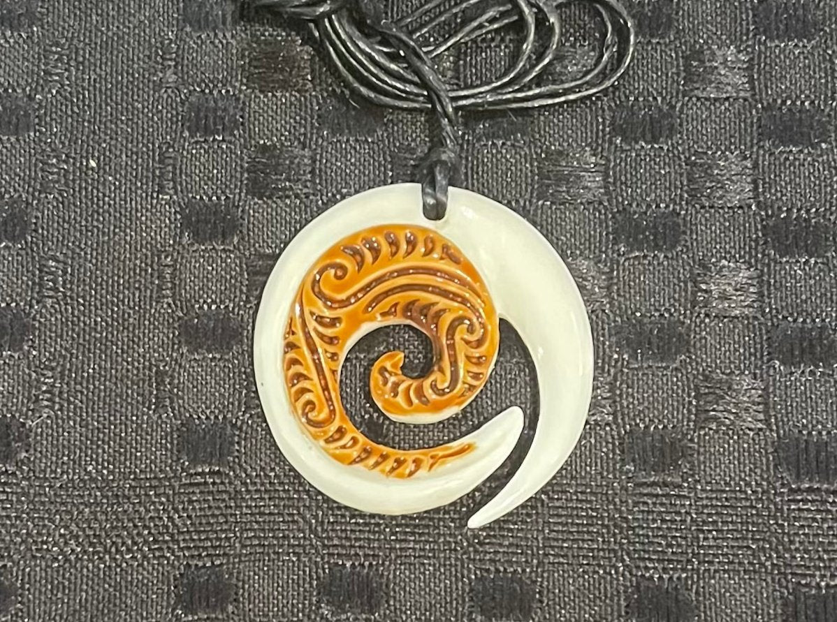 Koru Necklace - Bone Carving Designs - Carved Bone Necklaces