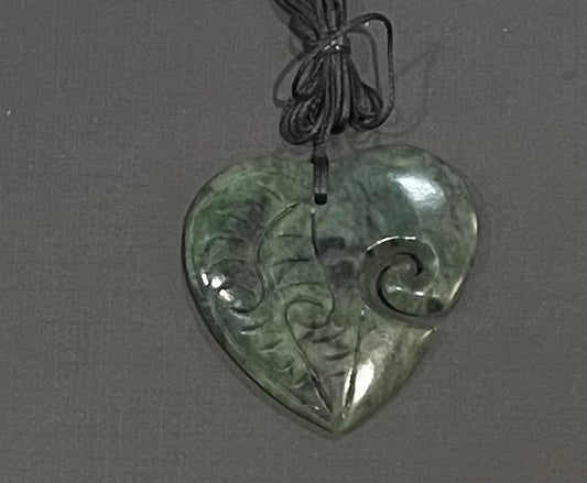 Pounamu engraved heart Necklace