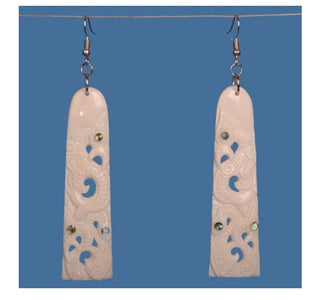 Toki - Carved Bone Earrings