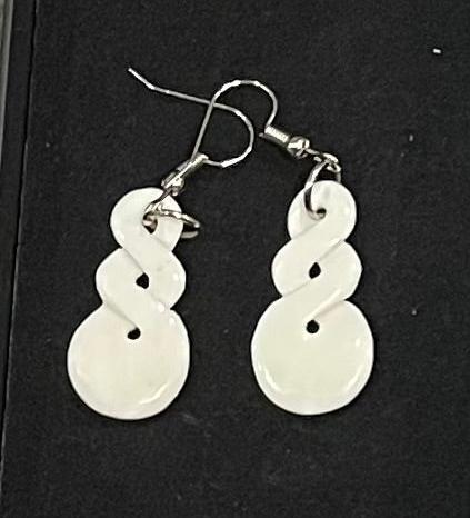 Carved Twist - Bone Earrings