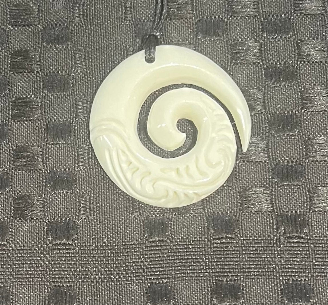 Koru Necklace - Bone Pendants - Maori Bone Carving