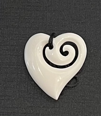 Bone Heart Pendant - Bone Carving