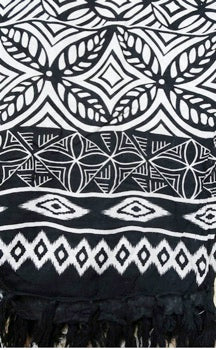 Pacifica Sarong - Bold Print in Black & White