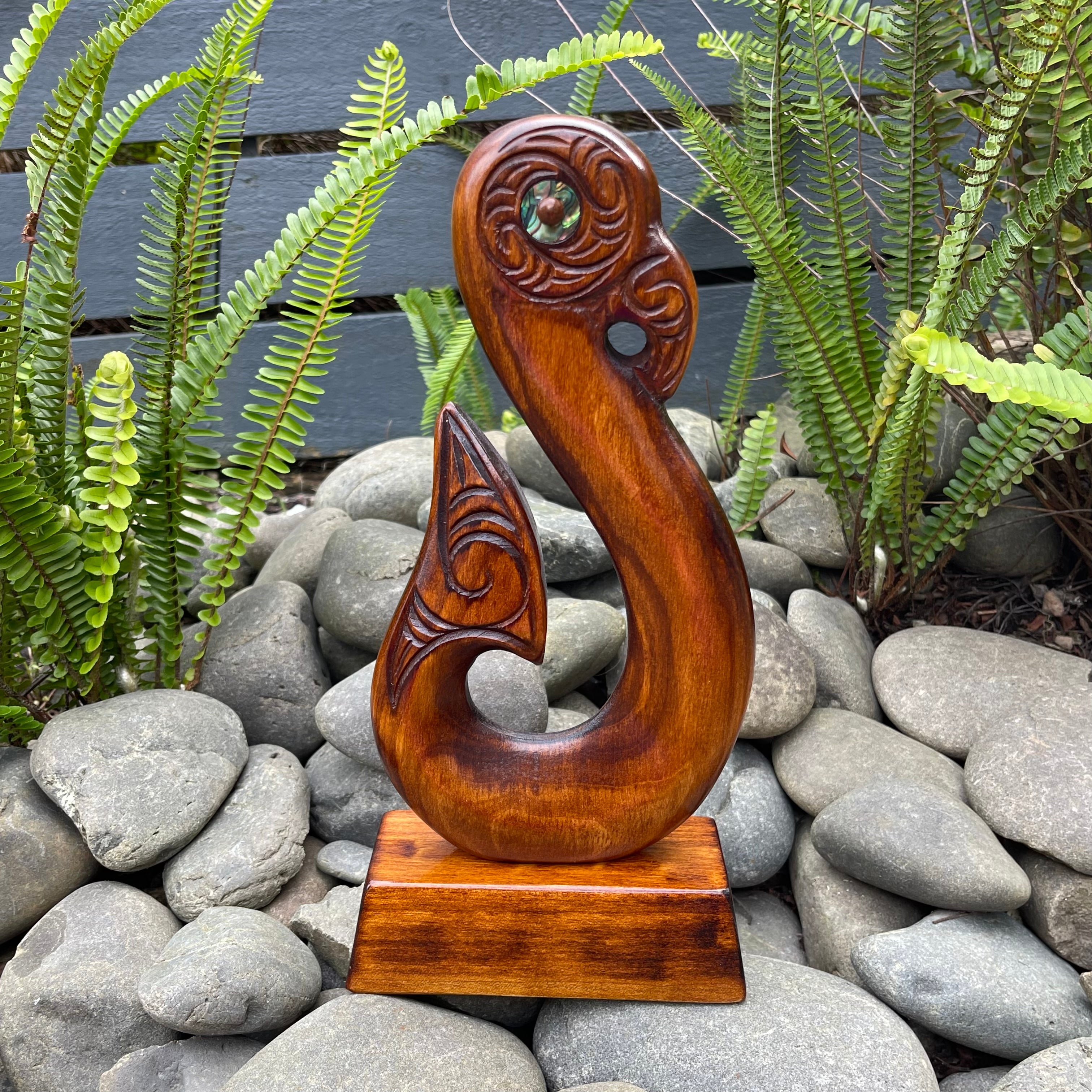 Maori wood store carvings