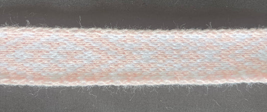 1inch pale pink and white Taniko Band