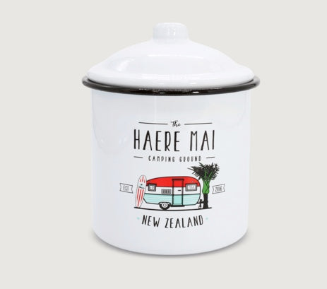 Enamel Canister - Haere mai