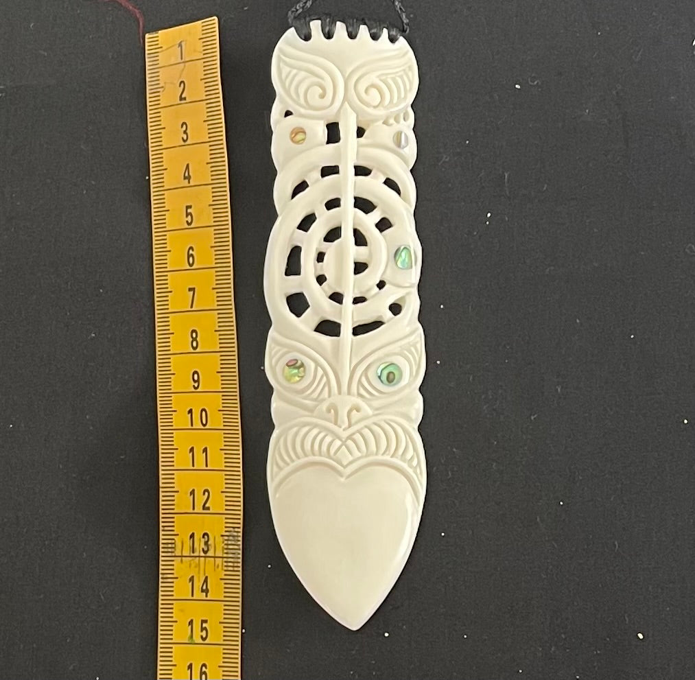 Tiki face Toki Pendant - Bone Carving