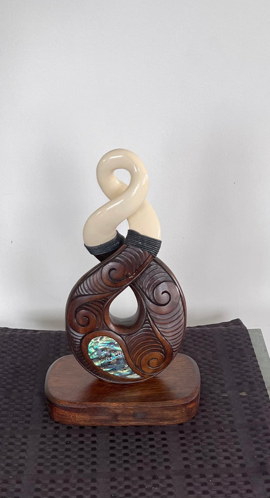 Wooden Resin Twist on Base - Wood Carving