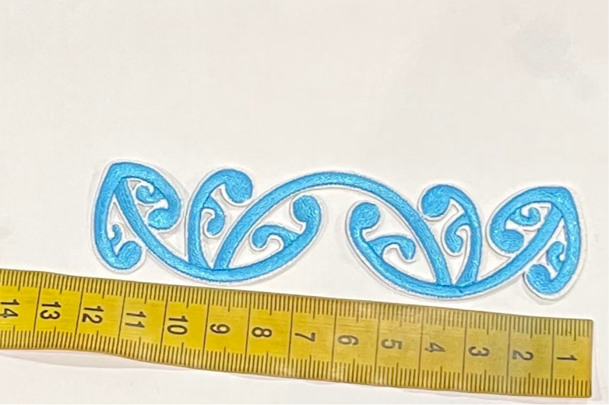 Iron on Embroidered Koru Turquoise