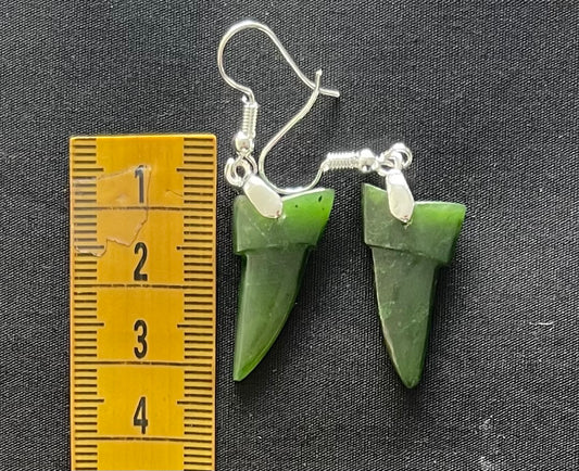 Mako Shark Greenstone Earrings