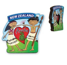 3D Maori Boy & Maori Girl Magnet - Wood