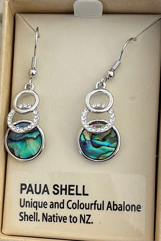 Paua drop Koru Earrings