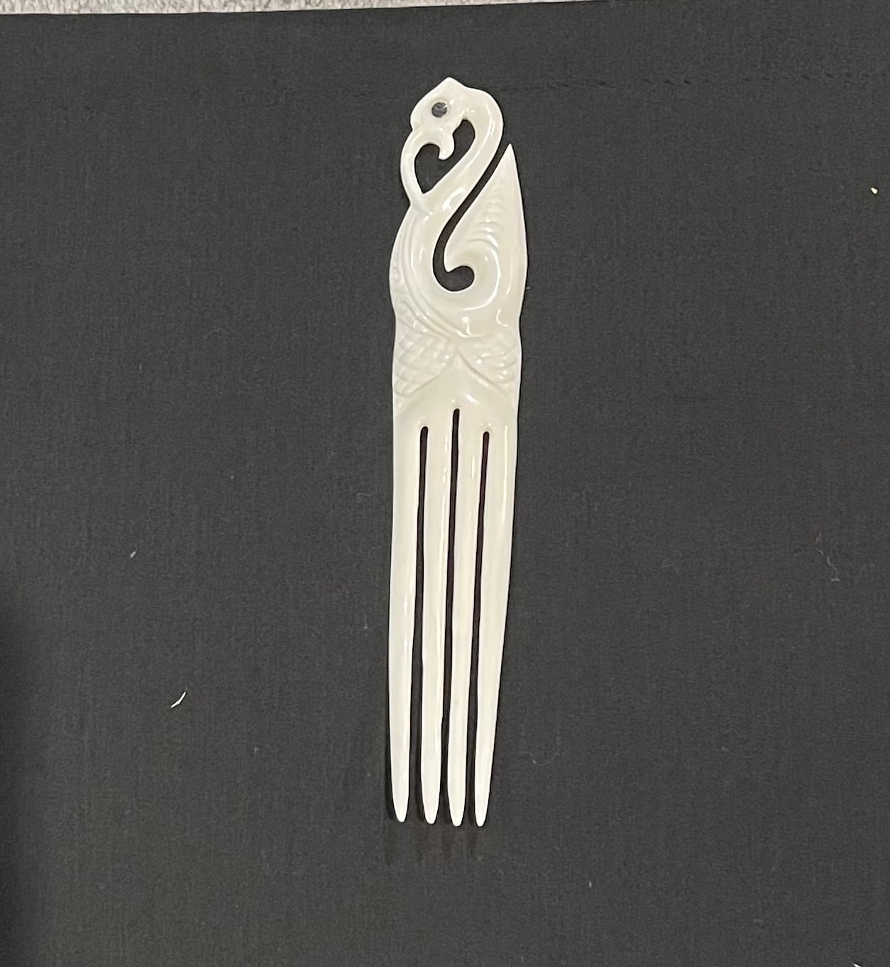 Bone Manaia Comb 4 Prong Small