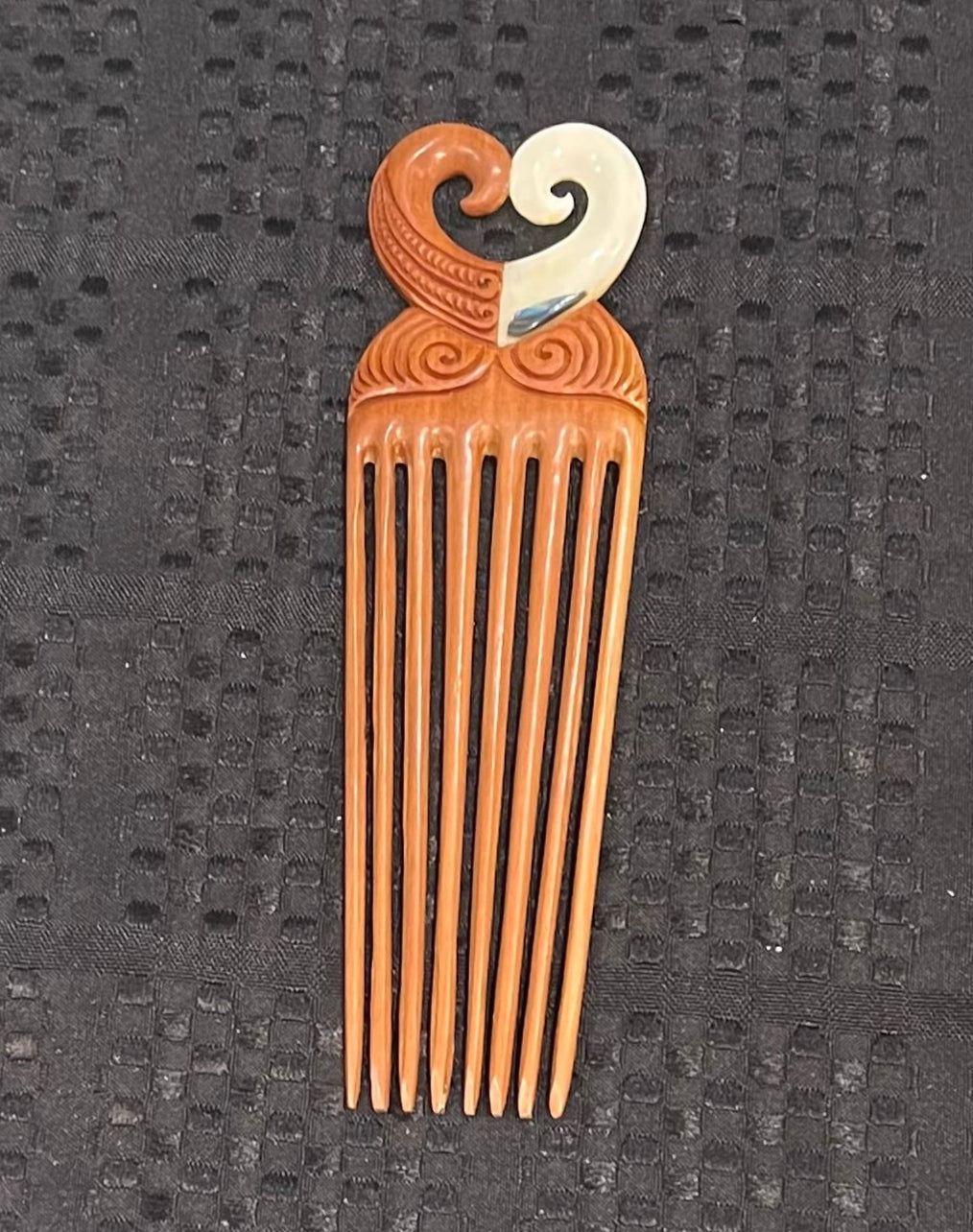 Xtra Large Heart Koru Bone Wood Heru