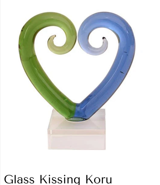 Glass Kissing Koru Ornament