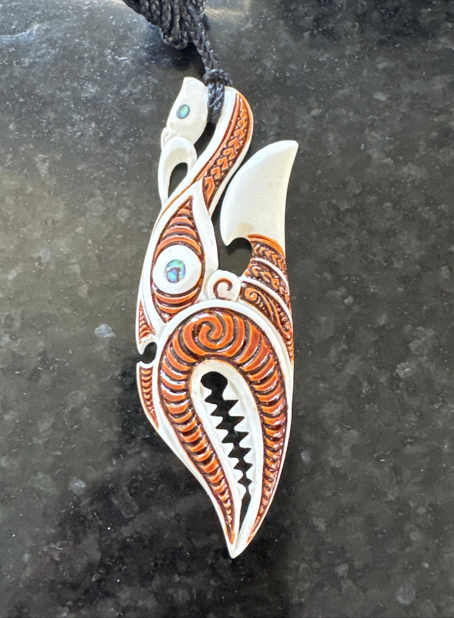 Maiana Carving - Bone Pendant - Maori Necklace