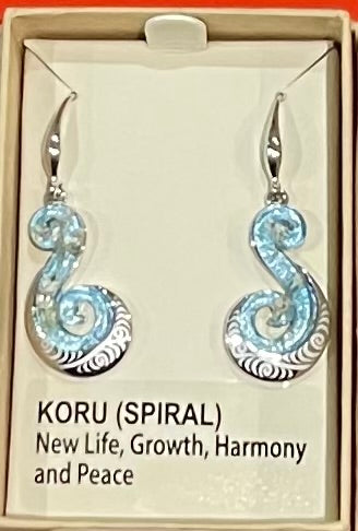 Blue Koru Earrings