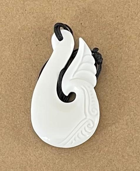 Manaia With Whale Tail Necklace - Bone Carving