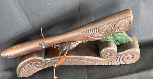 Carved Tewhatewha - Pounamu Greenstone - Maori Axe