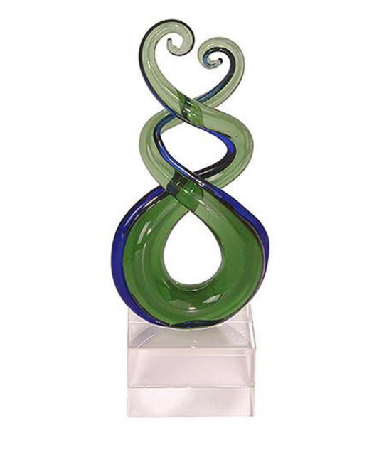Glass Triple Twist with Koru Ornament