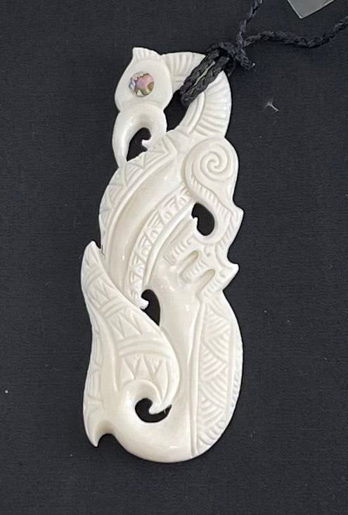 Manaia Hook Tail- Bone Pendant