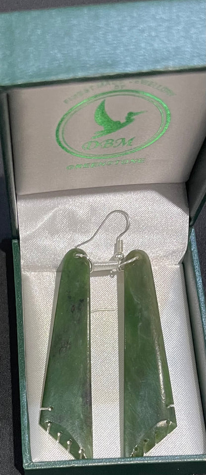 Unique Toki Greenstone Earrings