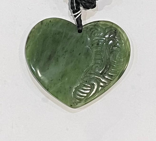 Pounamu engraved heart Necklace