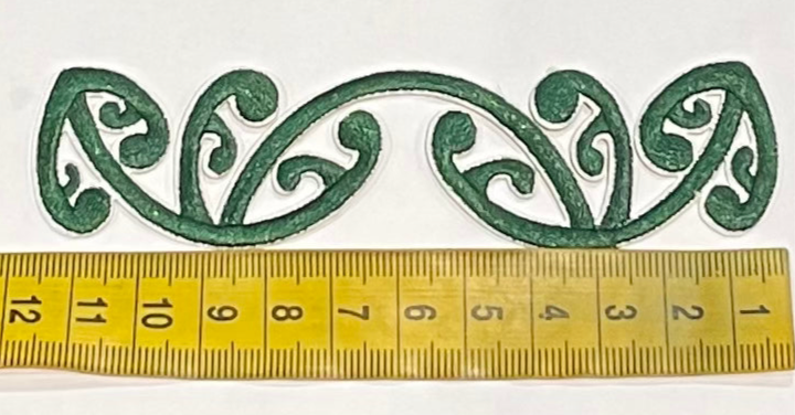 Iron on Embroidered Koru Bottle Green