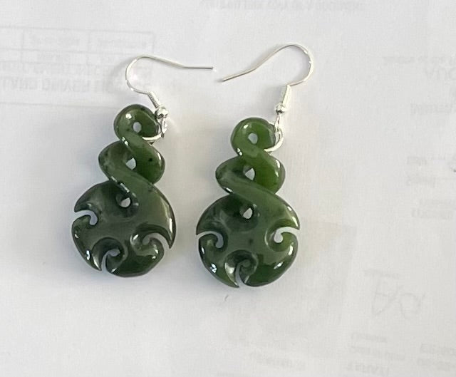 Twist Greenstone Earrings