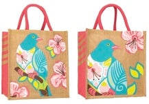 Kereru Wood Pigeon - Hessian Bag - Canvas Bags NZ 