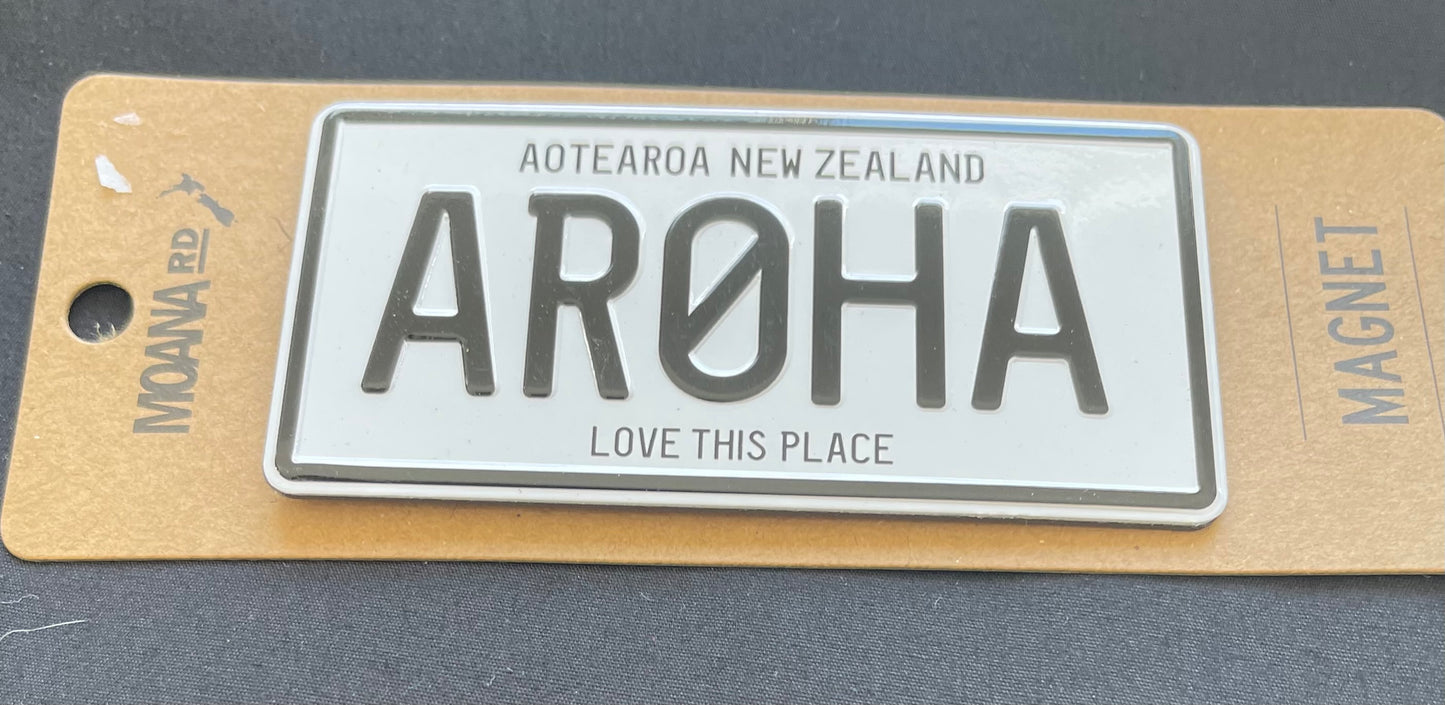 Maori number plate magnet