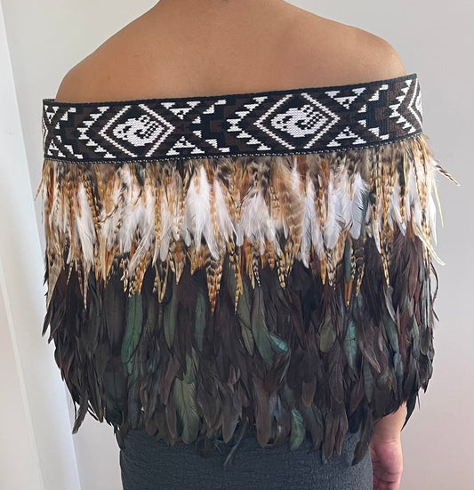 Chocolate Brown Maori Half Korowai Cape