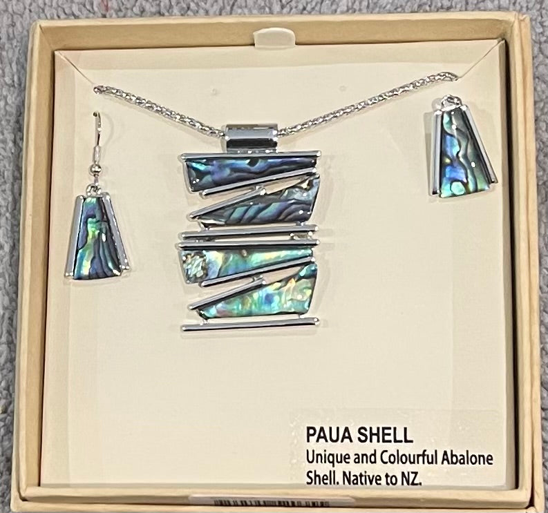 Paua Necklace and Earrings