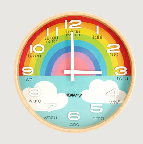 Moana Road Te Reo Rainbow Clock