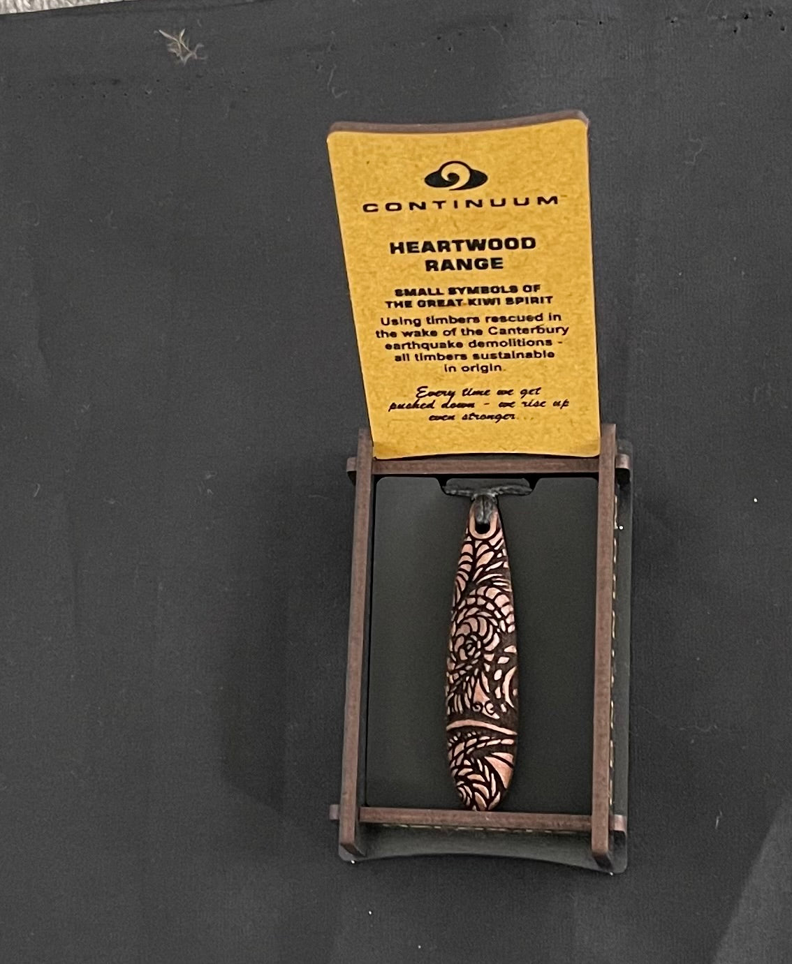 Heartwood Teardrop Wood Pendant