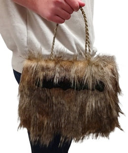 Manu - fur Bag Maori Kete - Faux Fur Handbag - Kete Bag