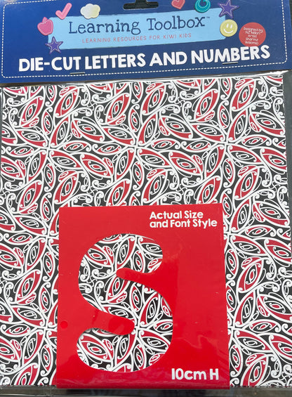 Die cut letters and numbers in a Maori design