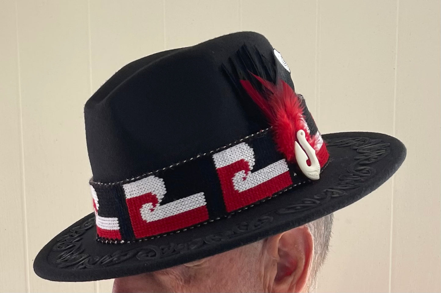 Potae - Black Maori Flag Fedora Felt Hat