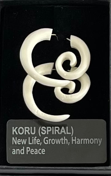 Koru - Carved Bone Earrings