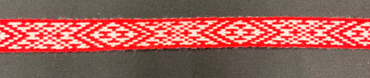 1inch Red and White Taniko Band