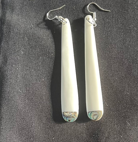 Paua Drop Bone Earrings