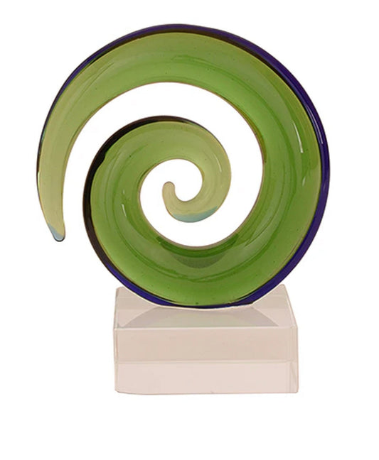 Glass Round Koru Ornament