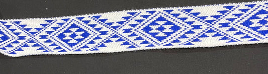 White and royal blue 2.5 inch - Taniko Band