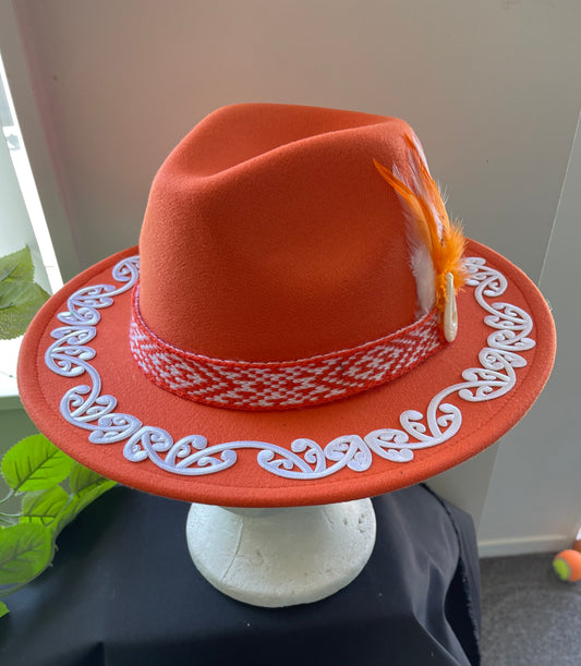 Potae - Orange Fedora Felt Hat