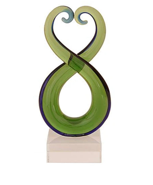 Glass Kissing Koru Ornament